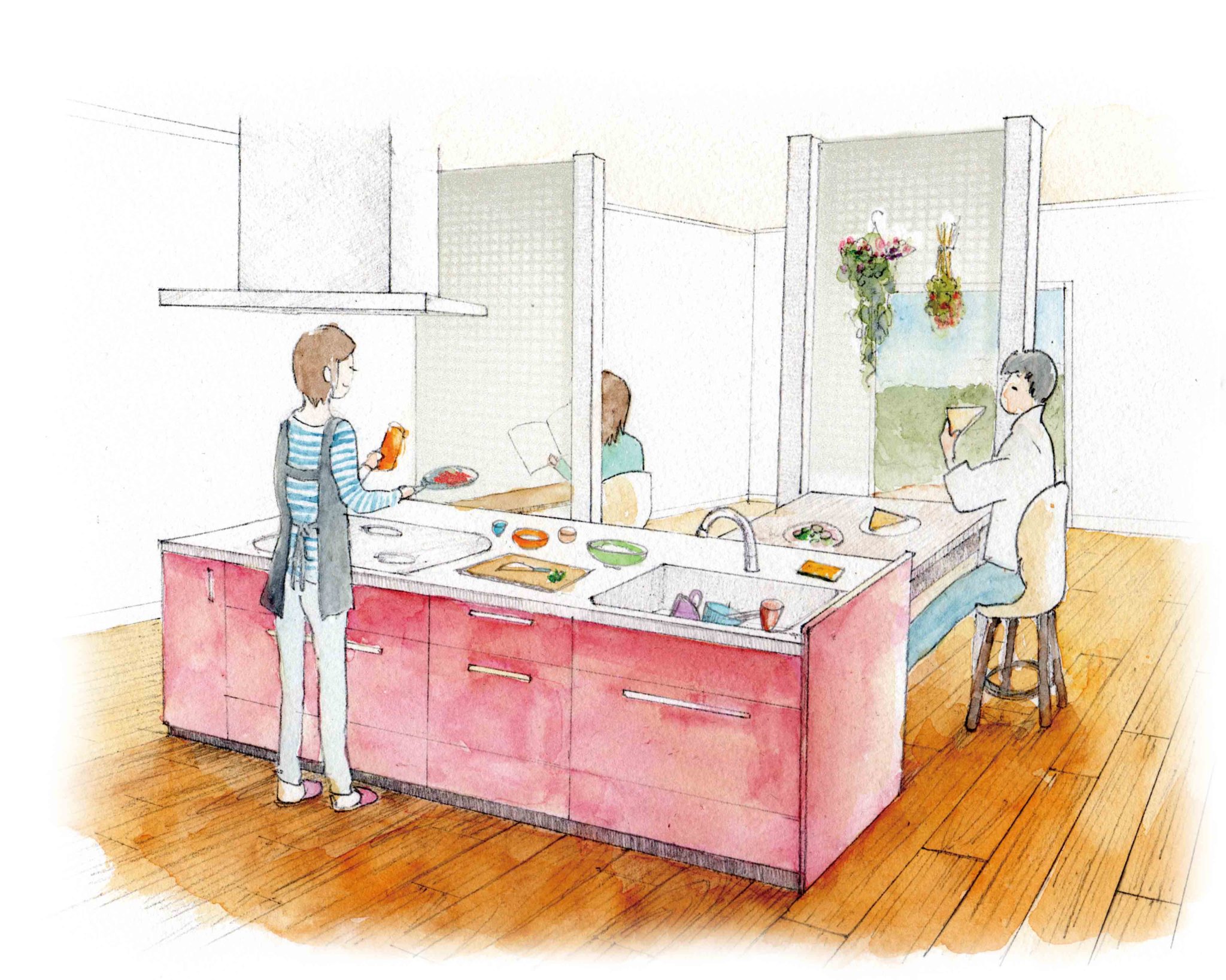 プレゼン用水彩挿絵（L社）